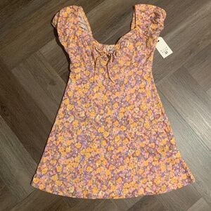 M | Billabong Dream Girl Sundress NWT Keyhole Sweetheart Orange Purple Yellow
